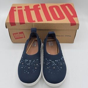 FitFlop Kids Sparkly Navy Sneakers size 5 so cute! New in box